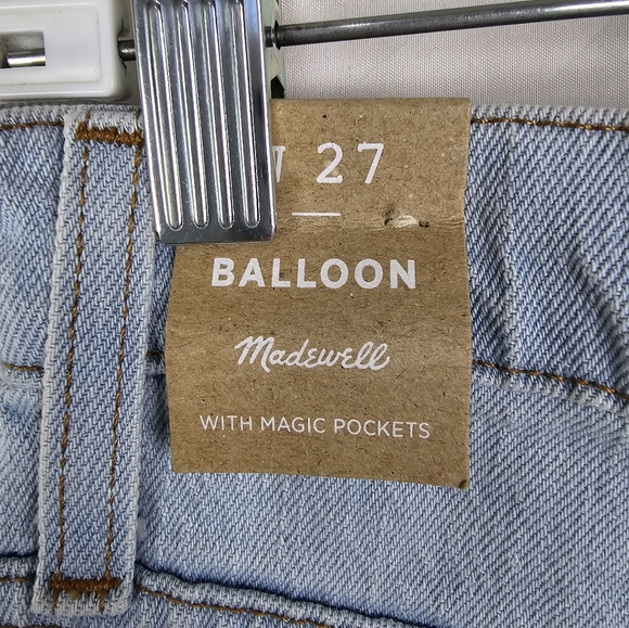 Madewell Balloon Magic Pockets Jeans Baleberry Wash Distressed sz 27 NWT - Picture 8 of 12